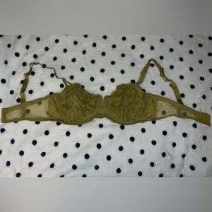 Leafy green lace bra.